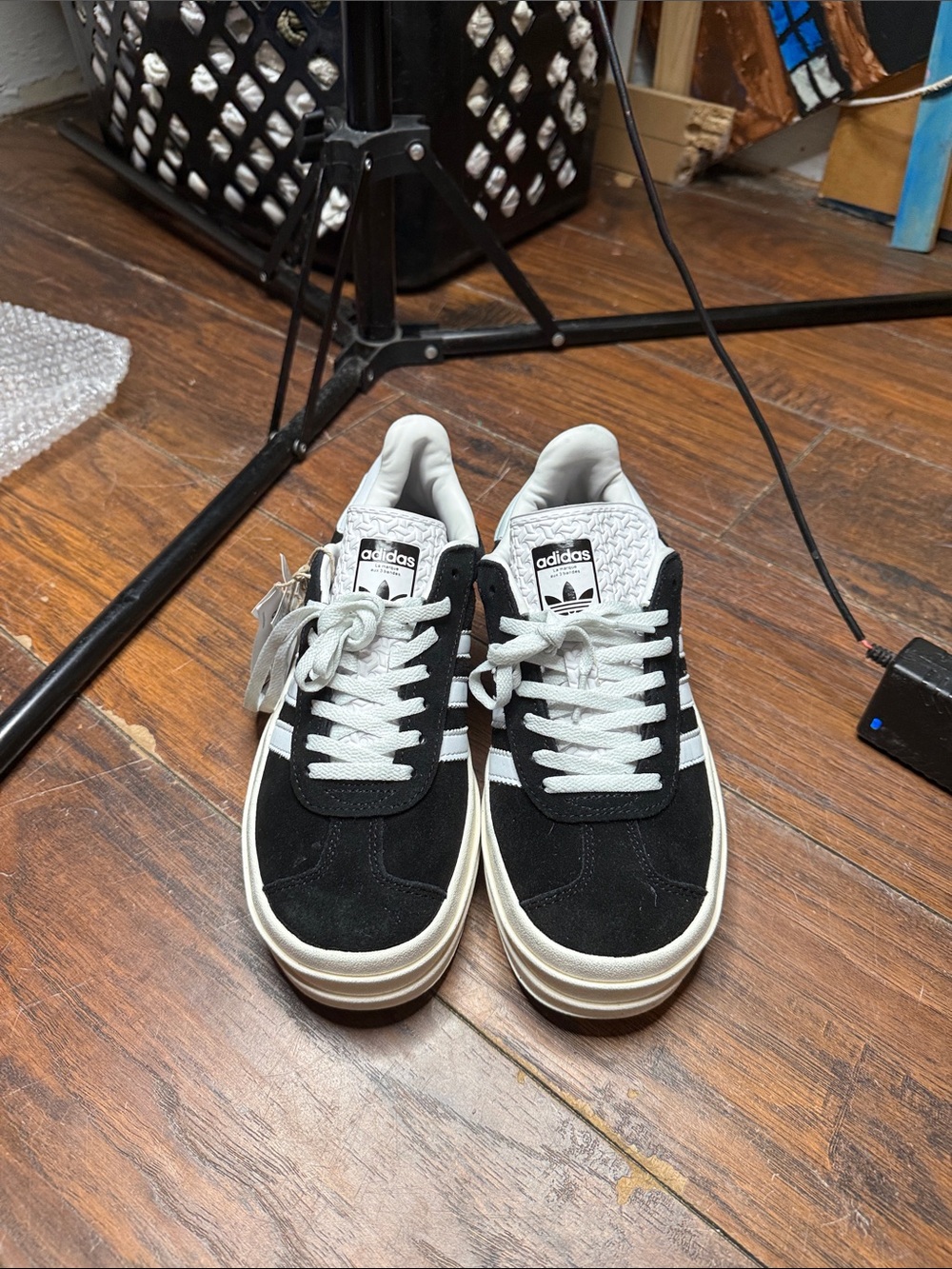 adidas Black & White Classic Suede Low-Top Sneakers